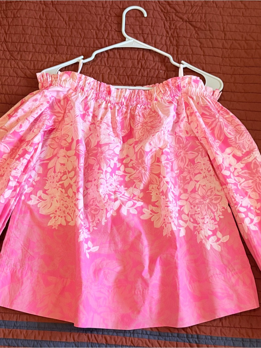 Lilly Pulitzer Pink Floral A-Line Off-Shoulder Skirt